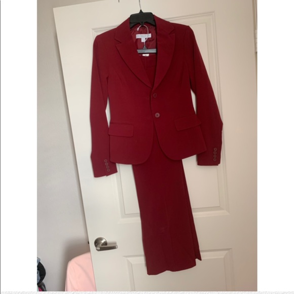 New York & Company Jackets & Blazers - Dark Red / Burgundy Pant Suit
